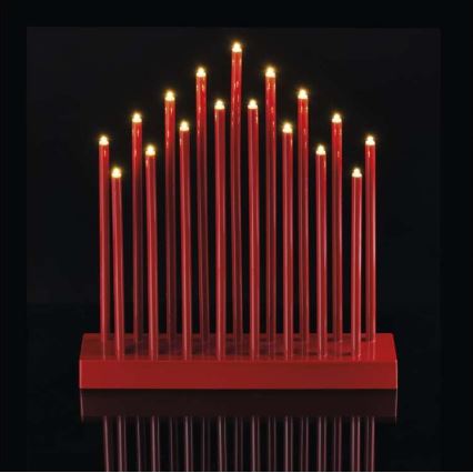 Portavelas de Navidad LED 17xLED/3xAA rojo