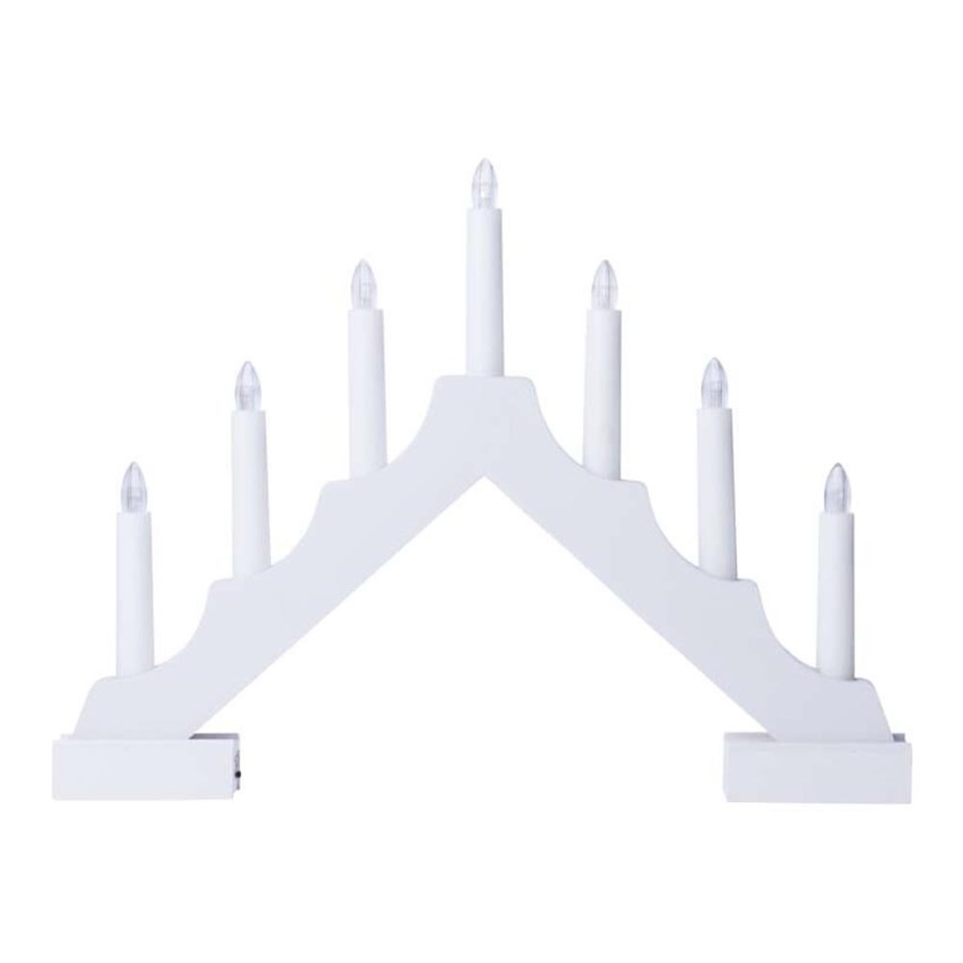 Portavelas de Navidad LED 7xLED/2xAA blanco