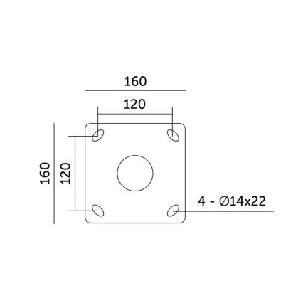Poste metálico para alumbrado exterior BASE, 4 m, diámetro 60 mm, negro