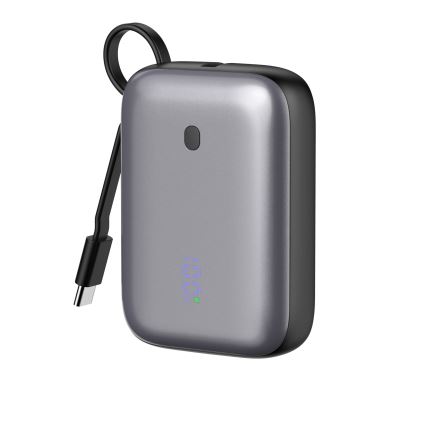 Power Bank 10000 mAh 20W Power Delivery Compact Con cable USB-C retráctil integrado 1m negro