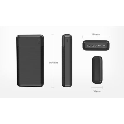 Power Bank 30000 mAh 3,7V negro