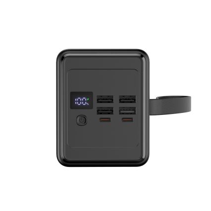 Power Bank 70000 mAh 20W Power Delivery 4xUSB-A + 2xUSB-C con linterna LED y cable USB-C de 1m negro