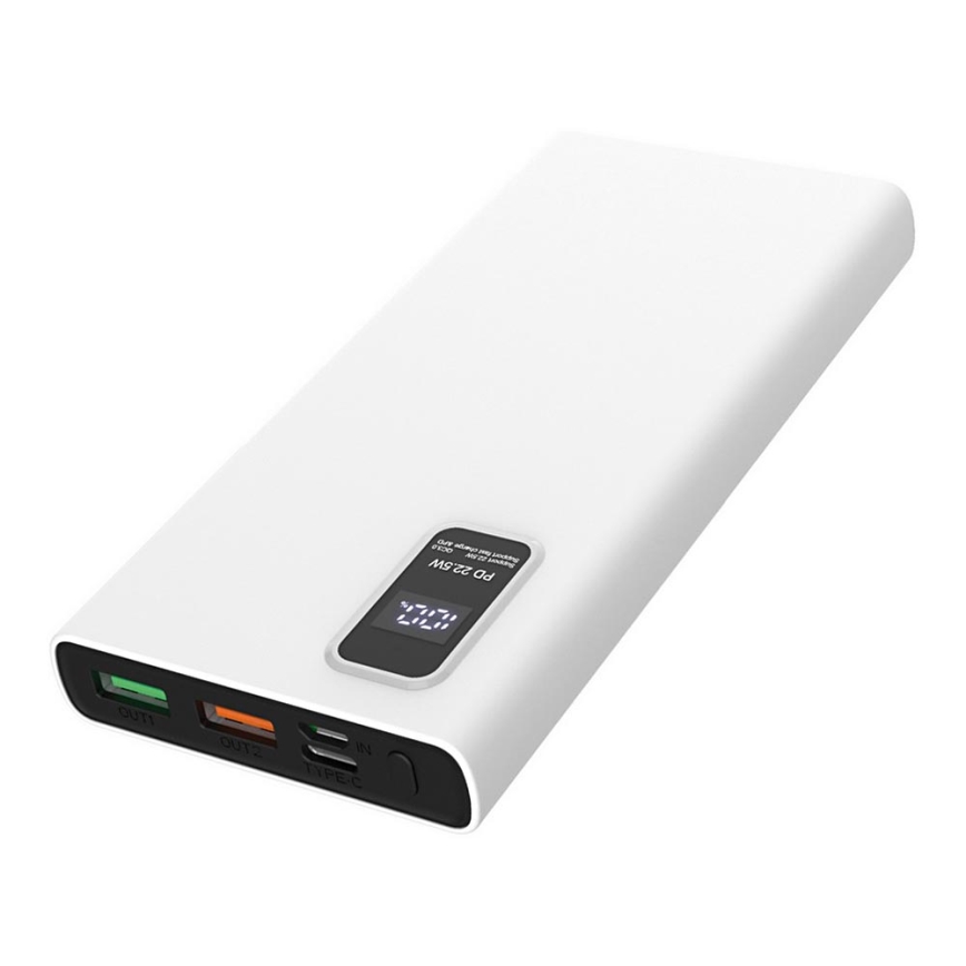 Power Bank con pantalla LED Power Delivery 10000 mAh 3.7V blanco