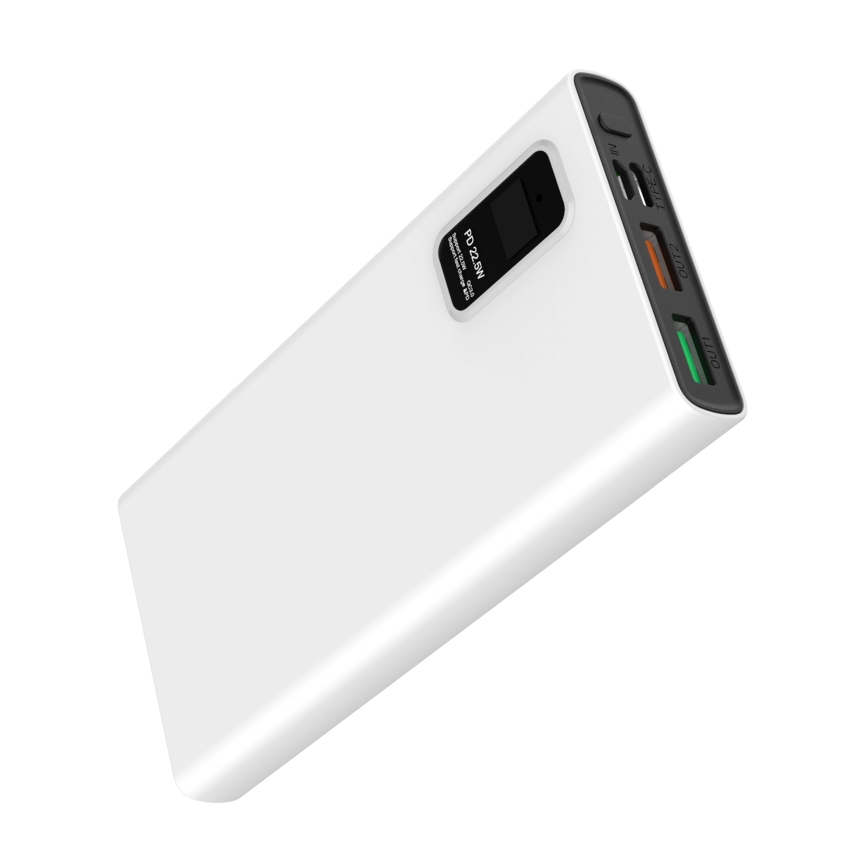 Power Bank con pantalla LED Power Delivery 10000 mAh 3.7V blanco