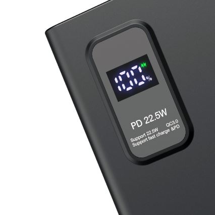 Power Bank con pantalla LED Power Delivery 10000 mAh 3.7V negro