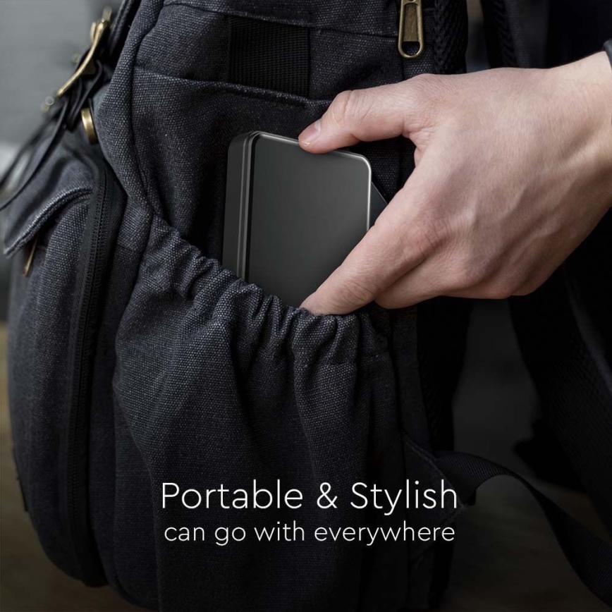 Power Bank con pantalla y cargador inalámbrico Power Delivery 10000mAh/20W/5V negro