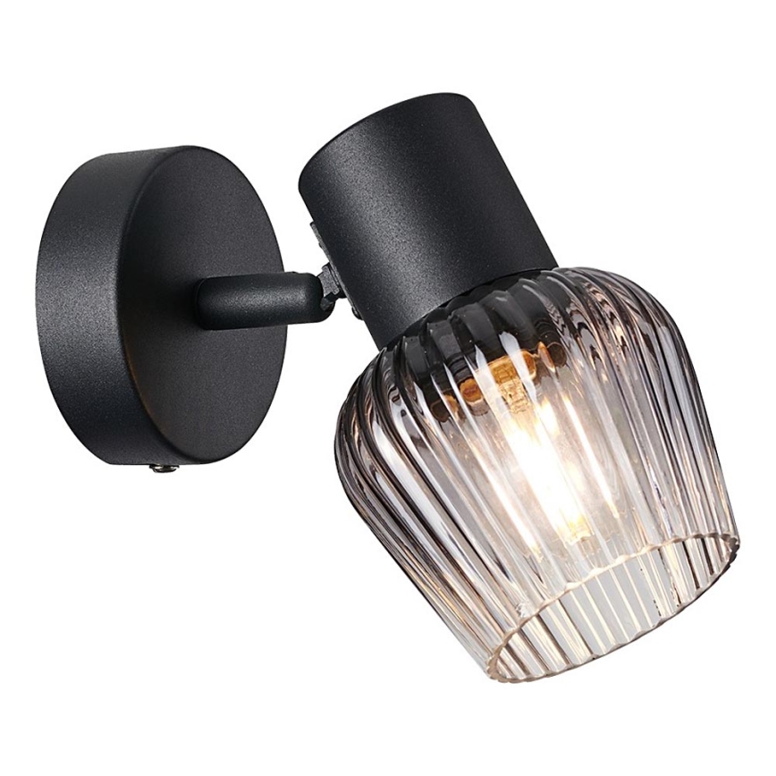 Prezent 14100 - Foco de pared OASIS 1xE27/60W/230V negro/ahumado