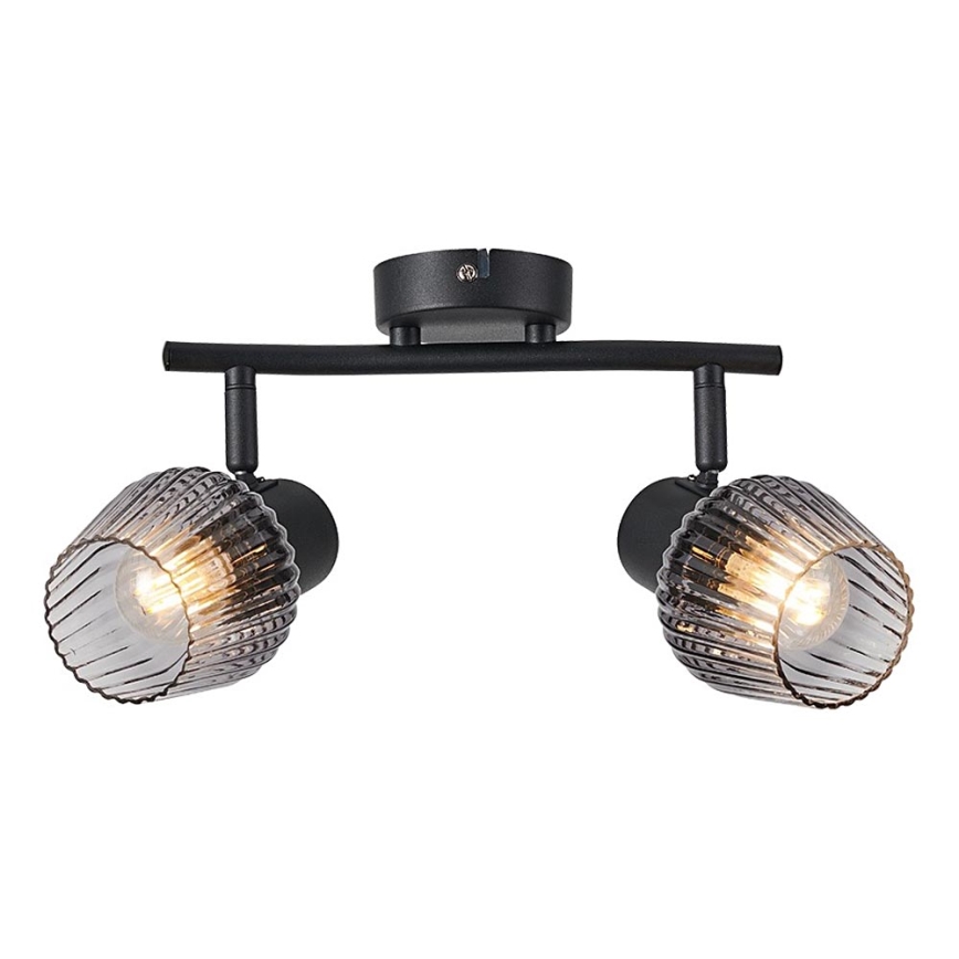 Prezent 14101 - Foco OASIS 2xE27/60W/230V negro/ahumado