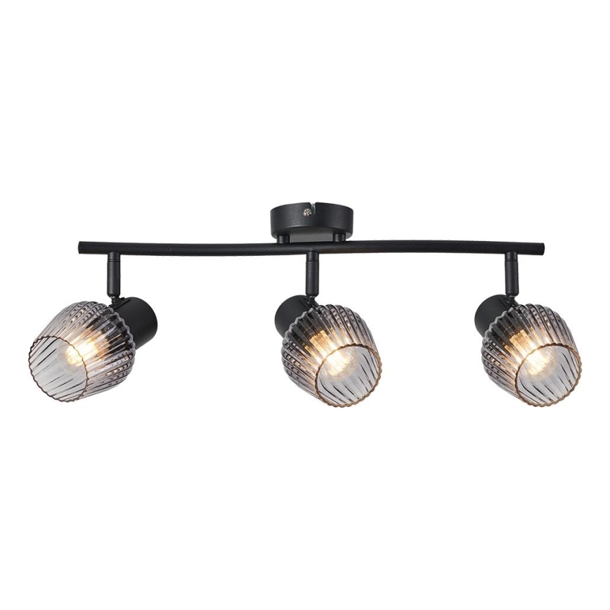 Prezent 14102 - Foco OASIS 3xE27/60W/230V negro/ahumado