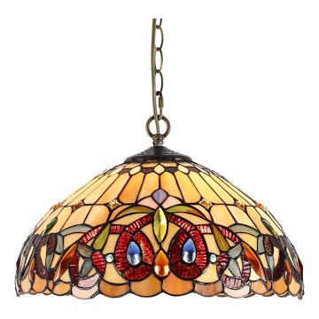 Prezent 1704 - Lámpara colgante con cadena TIFFANY 2xE27/60W/230V