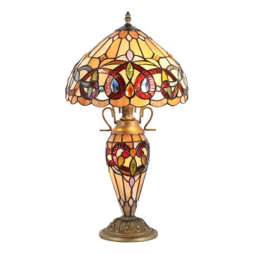 Prezent 1706 - Lámpara de mesa TIFFANY 2xE27/60W + 1xE14/7W/230V
