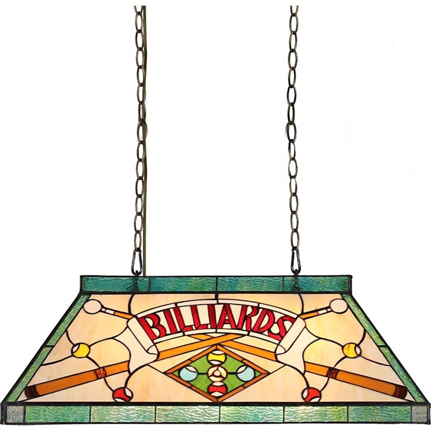 Prezent 1715 - Lámpara colgante con cadena TIFFANY BILLIARD 3xE27/60W/230V