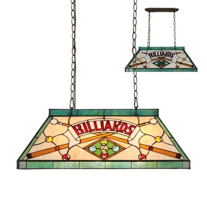 Prezent 1715 - Lámpara colgante con cadena TIFFANY BILLIARD 3xE27/60W/230V
