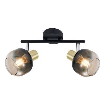 Prezent 27514 - Foco PEGAS 2xE14/40W/230V negro/ahumado