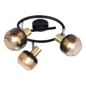 Prezent 27515 - Foco PEGAS 3xE14/40W/230V negro/ahumado