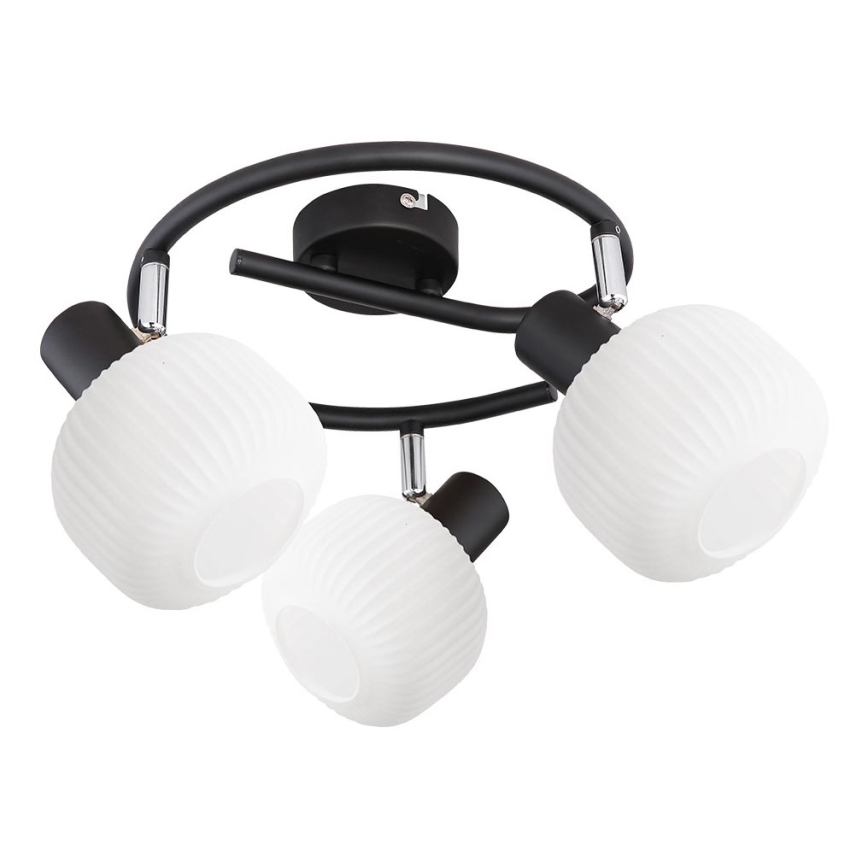 Prezent 27521 - Foco ARYA 3xE14/40W/230V negro/blanco
