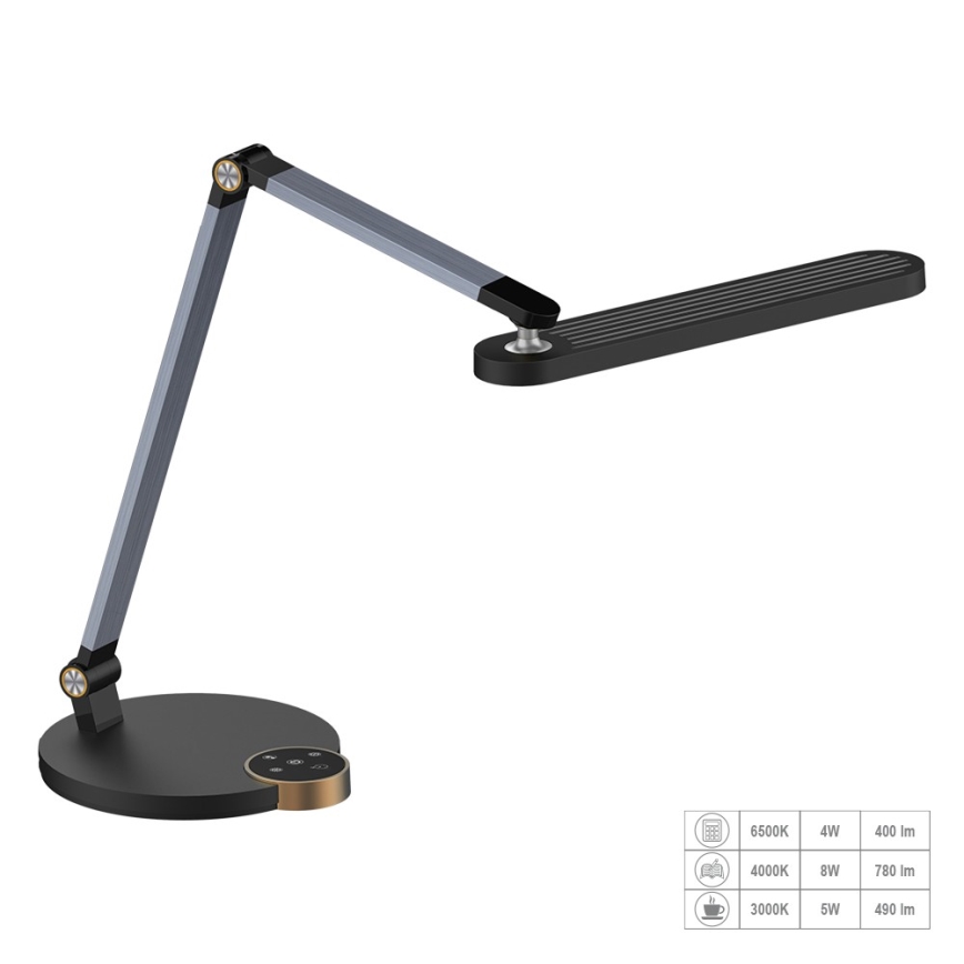 Prezent 31217 - Lámpara de mesa LED flexible táctil regulable VIVID LED/10W/230V 3000-6500K