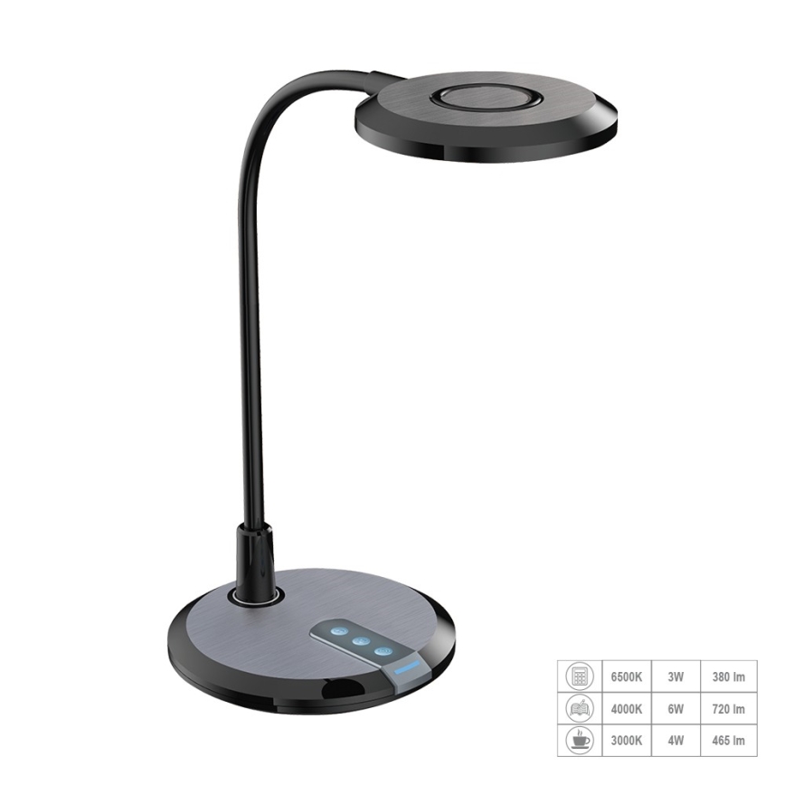 Prezent 31219 - Lámpara de mesa LED flexible táctil regulable PIXIE LED/7W/230V 3000-6500K