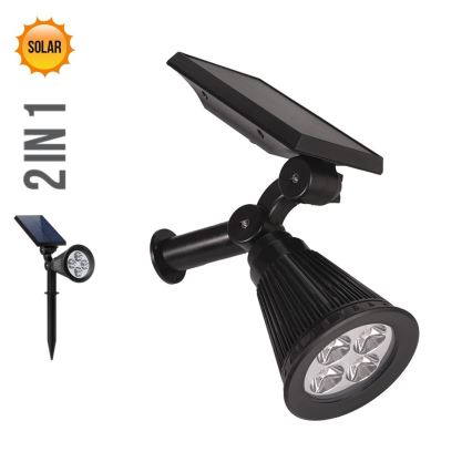 Prezent 65286 - Lámpara solar LED 2 en 1 LION LED/2W/3,7V IP44 2220 mAh