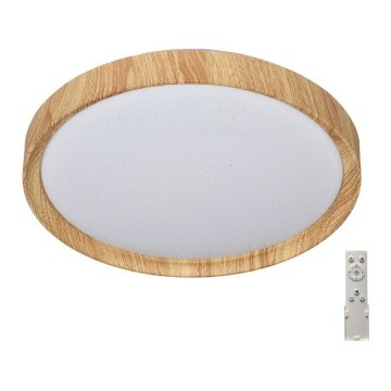 Prezent 71330 - Lámpara de techo LED regulable WOODEN LED/33W/230V 3000-6500K + mando a distancia