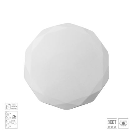 Prezent 71337 - Lámpara de techo LED regulable IRIDIO LED/18W/230V 3000/4000/6500K diámetro 34 cm blanca