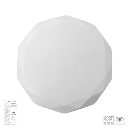 Prezent 71338 - Lámpara de techo LED regulable IRIDIO LED/30W/230V 3000/4000/6500K, 39 cm de diámetro, blanca