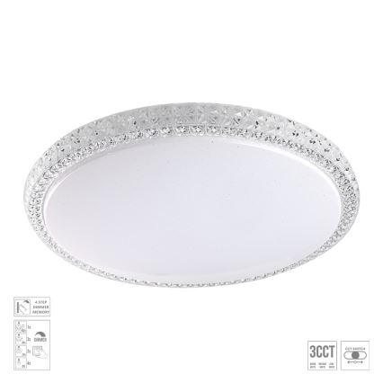 Prezent 71340 - Plafón LED regulable AMBIA LED/40W/230V 3000/4000/6500K Ø 49,5 cm transparente