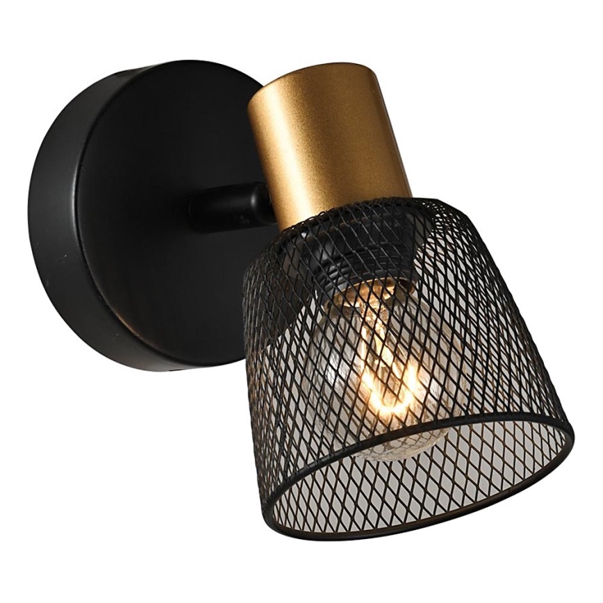 Prezent 75470 - Foco de pared DAYTONA 1xE14/40W/230V negro/dorado