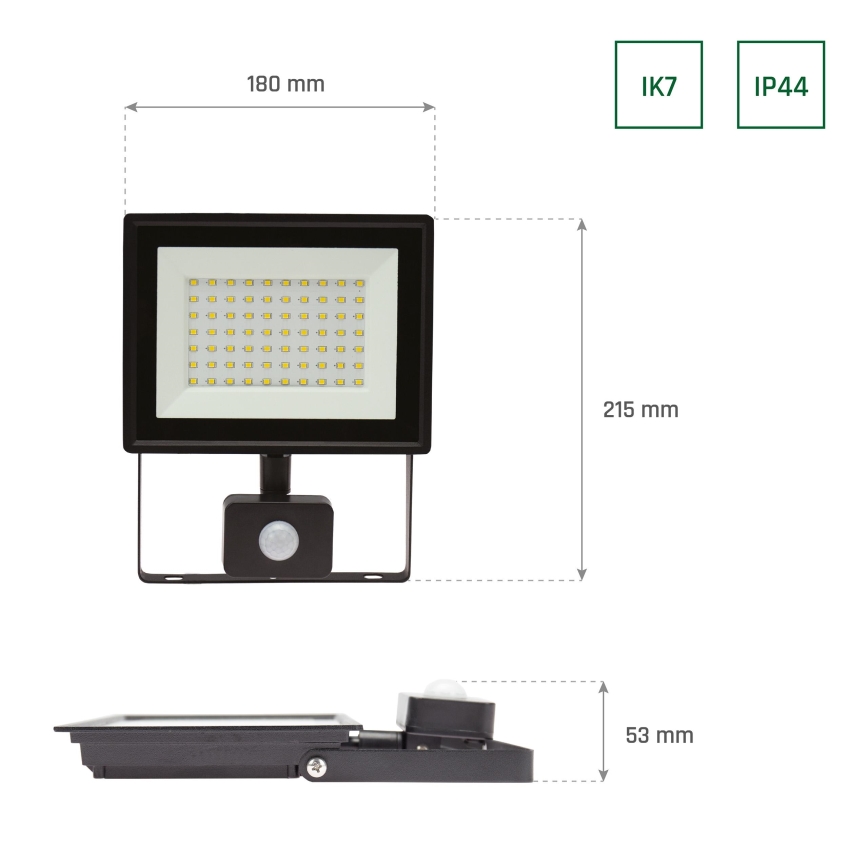 Proyector LED con sensor de movimiento NOCTIS LUX 3 LED/50W/230V 3000K IP44 negro