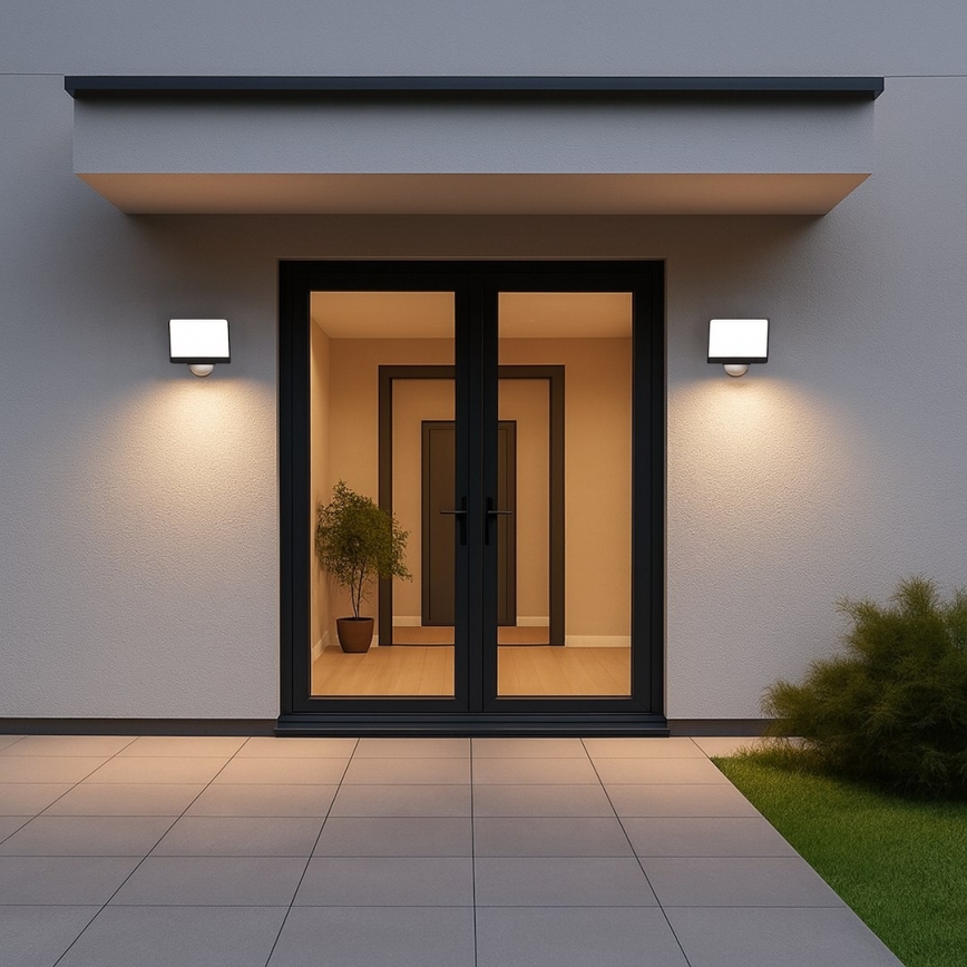 Proyector LED con sensor de movimiento y crepuscular DAVOS LED/30W/230V IP54 negro