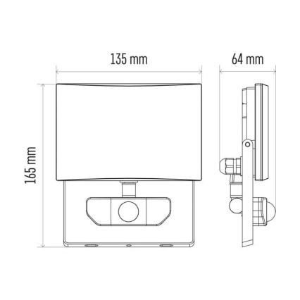 Proyector LED con sensor LED/20W/230V IP54