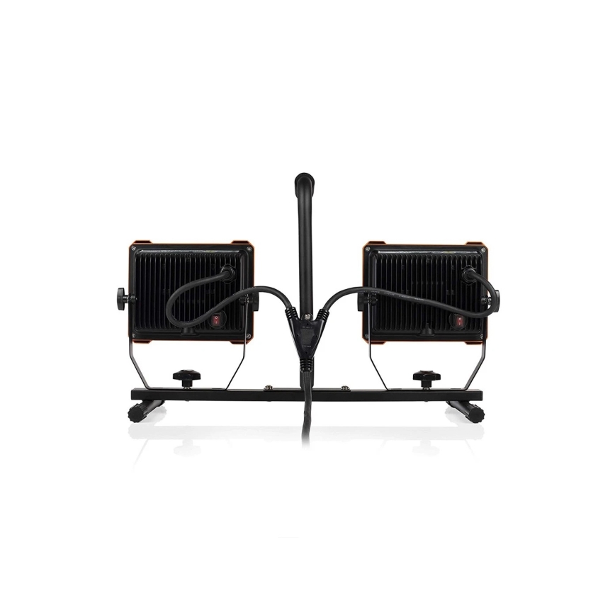 Proyector LED con soporte 2xLED/30W/230V 4000K IP65 naranja/negro