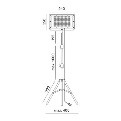 Proyector LED con soporte para el cultivo de plantas FIRON LED/45W/230V IP54 negro
