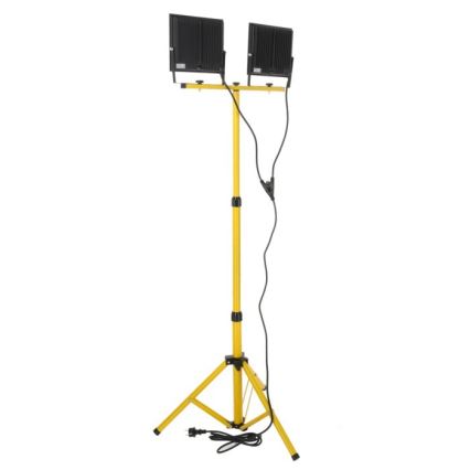 Proyector LED con soporte TIGRA 2xLED/100W/230V 4000K IP54 negro/amarillo