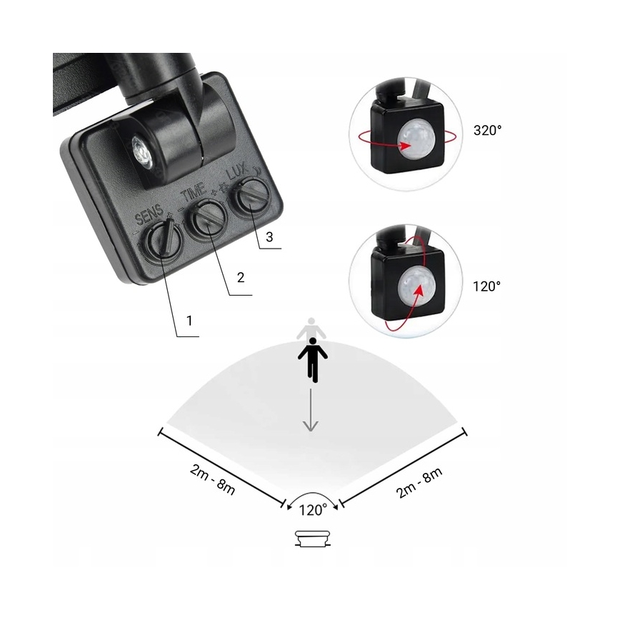 Proyector LED de exterior con sensor LED/50W/230V 4000K IP65 negro