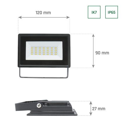 Proyector LED de exterior NOCTIS LUX 3 LED/20W/230V 3000K IP65 negro