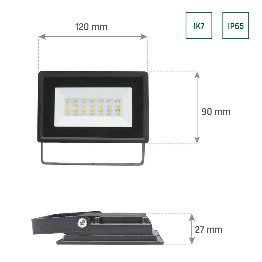 Proyector LED de exterior NOCTIS LUX 3 LED/20W/230V 3000K IP65 negro