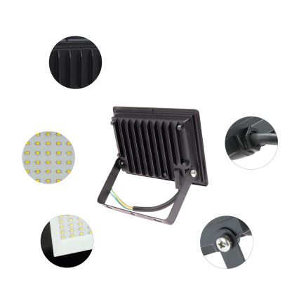 Proyector LED de exterior NOCTIS LUX 3 LED/20W/230V 4000K IP65 negro