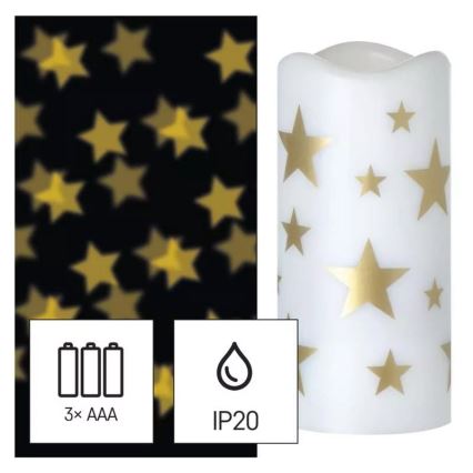 Proyector LED decorativo LED/3xAAA estrellas blanco cálido