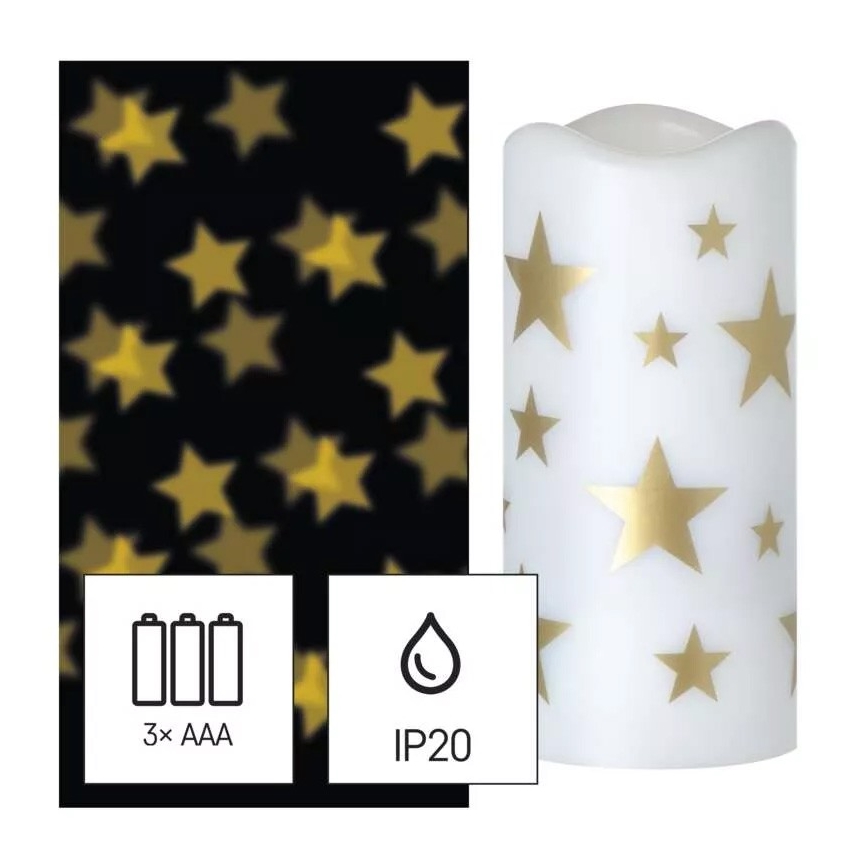 Proyector LED decorativo LED/3xAAA estrellas blanco cálido