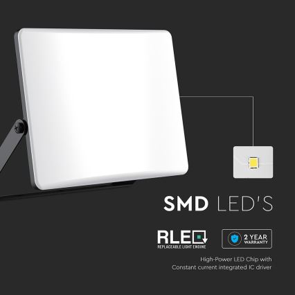 Proyector LED LED/100W/230V 3000/4000/6500K IP65 negro