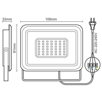 Proyector LED LED/10W/230V 4000K IP65