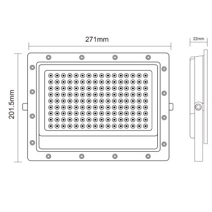 Proyector LED para exterior LED/150W/230V 5000K IP65 gris