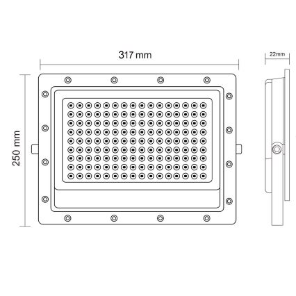 Proyector LED para exterior LED/200W/230V 5000K IP65 gris