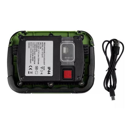 Proyector LED recargable y regulable SAMSUNG CHIP + función SOS LED/20W/3,7V/USB IP44 4000K 7200 mAh verde