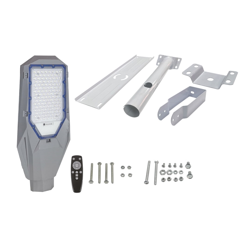 Proyector LED regulable con sensor crepuscular y paneles solares LED/200W/20000 mAh 6500K IP65 gris