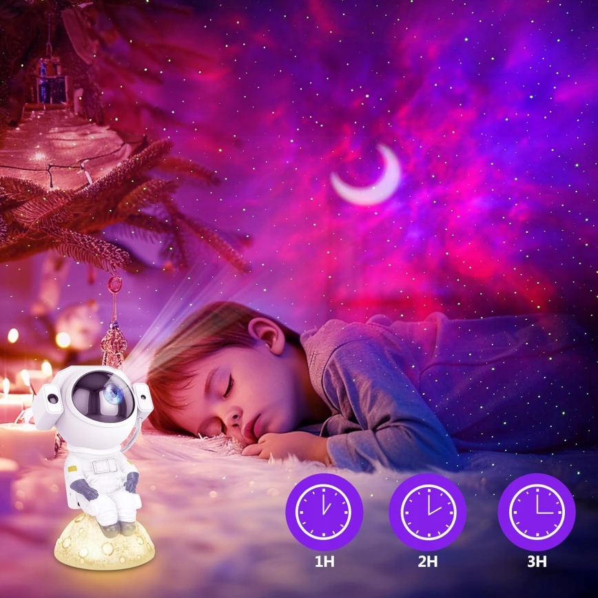 Proyector LED RGB 3 en 1 LED/5W/5V 3000/4000/6000K astronauta + mando a distancia