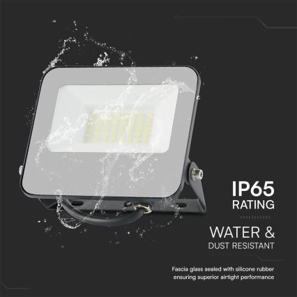 Proyector LED RGBW regulable LED/30W/230V IP65 gris + control remoto