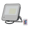 Proyector LED RGBW regulable LED/50W/230V IP65 gris + control remoto
