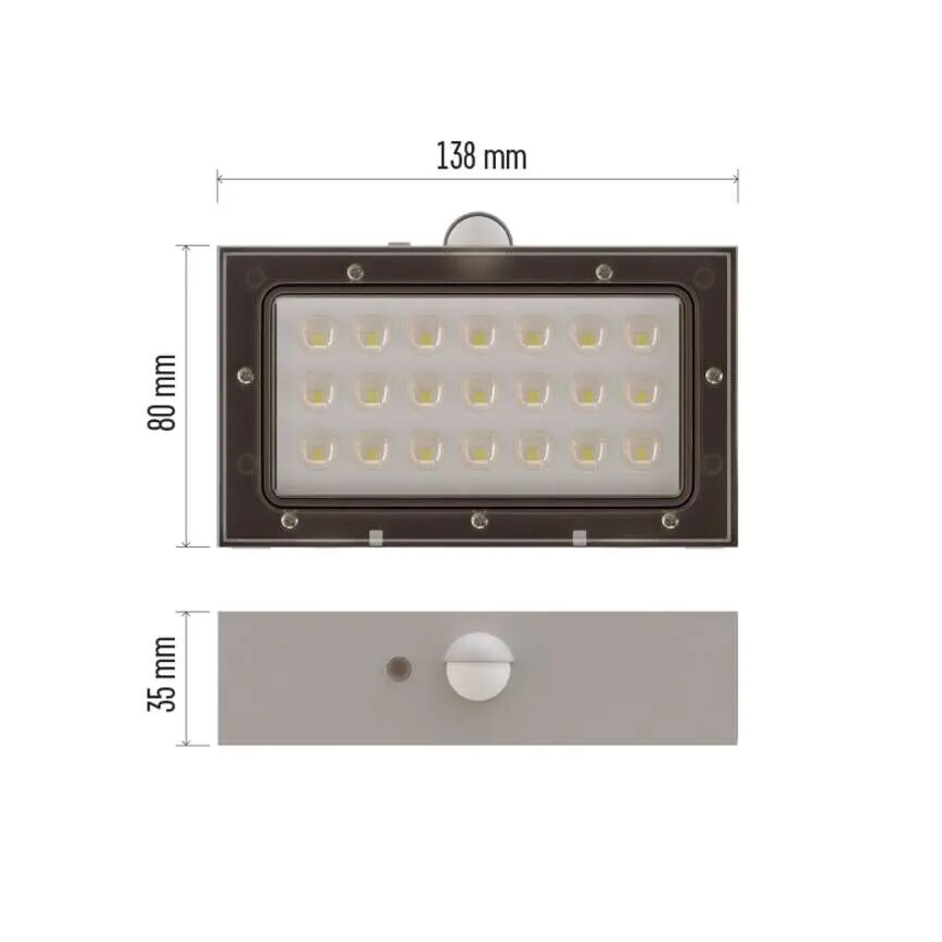 Proyector LED solar con sensor de movimiento LED/3,7V 1200mAh 4000K IP65 blanco